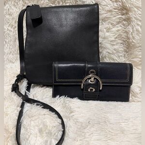 🎁Great Gift 🎁Coach Bundle!! Vintage crossbody Bag and Y2K Soho Wallet Set